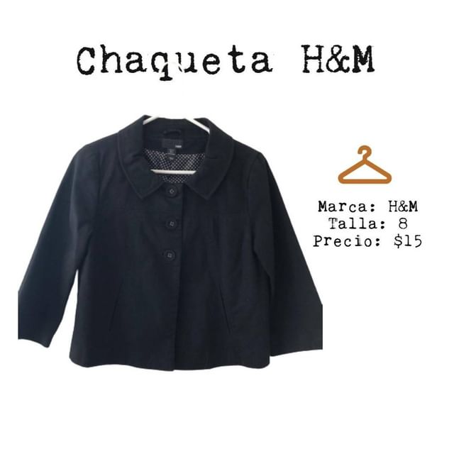 Chaqueta con botones tipo abrigo corto marca H&M color negro.

#prelovedhnm #prelovedclothes #batista